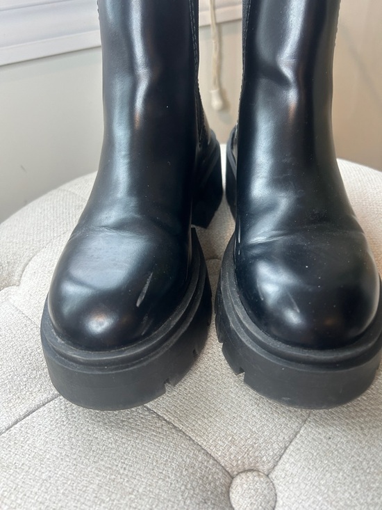 H&M Black Chunky Chelsea Lug Sole Boots EU Size 40 - Picture 8 of 15
